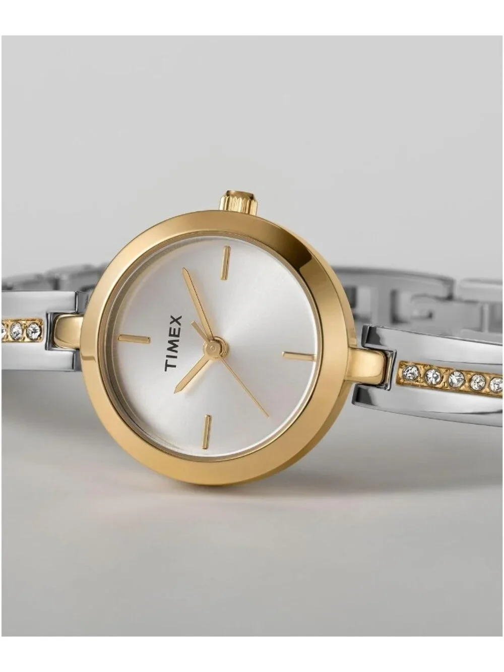 Women's Two-Tone/Gold-Tone/Silver Bracelet Sparkling Crystals Shine Wrist Watch